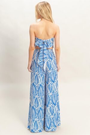 Strapless Top & Pant Print Set Strapless Top & Pant Print Set