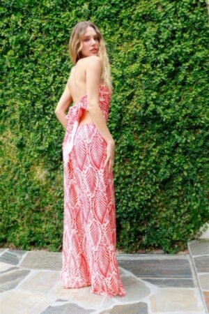 Strapless Top & Pant Print Set Strapless Top & Pant Print Set