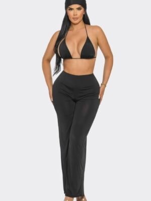 Bra Top And Pants And Bandana Set