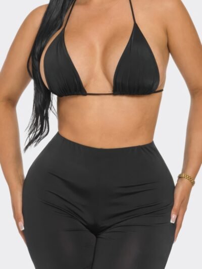 Bra Top And Pants And Bandana Set