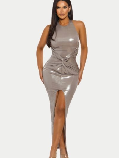 Lustrous Knot Midi Dress