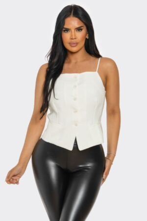 Ivory Chic Button-up Corset Top Ivory Chic Button-up Corset Top