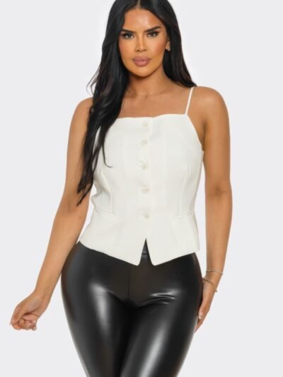 Ivory Chic Button-up Corset Top Ivory Chic Button-up Corset Top