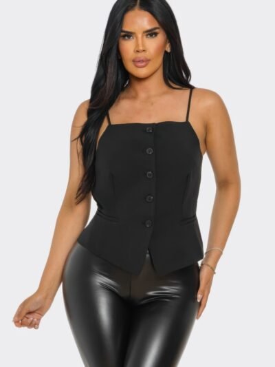 Ivory Chic Button-up Corset Top