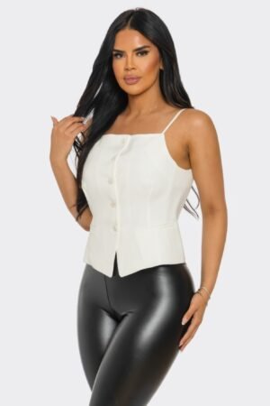 Ivory Chic Button-up Corset Top Ivory Chic Button-up Corset Top