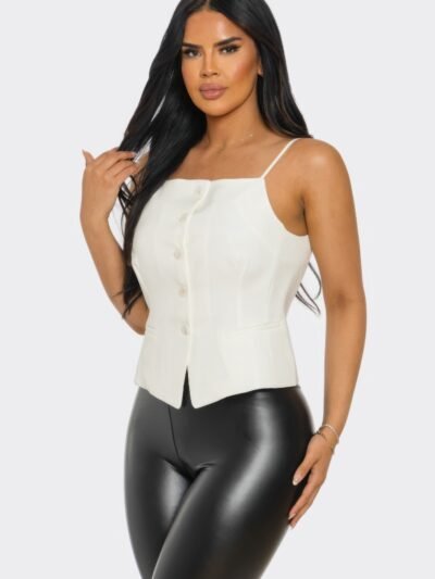 Ivory Chic Button-up Corset Top Ivory Chic Button-up Corset Top