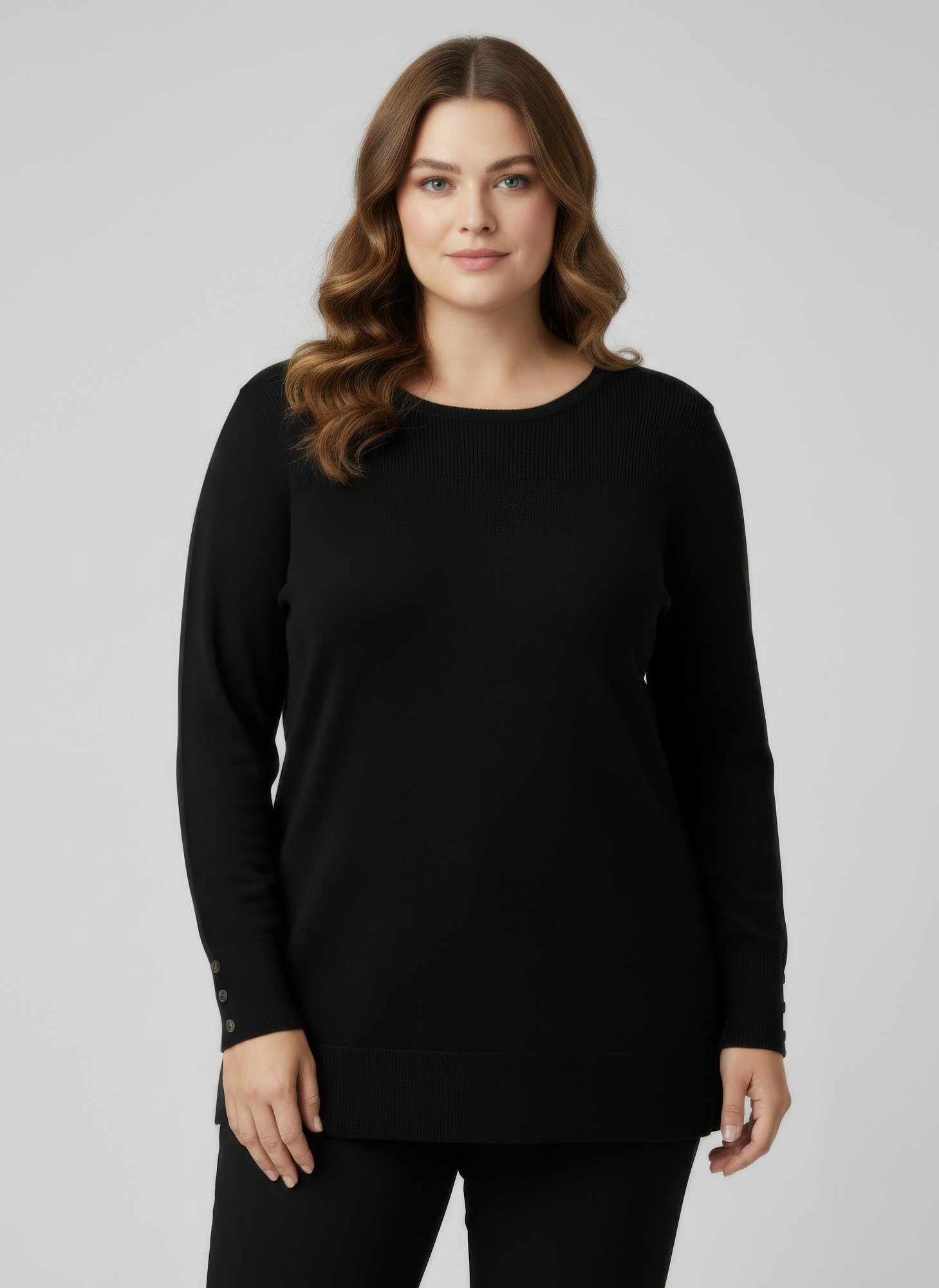 Mocha Button Cuff Ribbed Knit Tunic Top Mocha Button Cuff Ribbed Knit Tunic Top - Image 10
