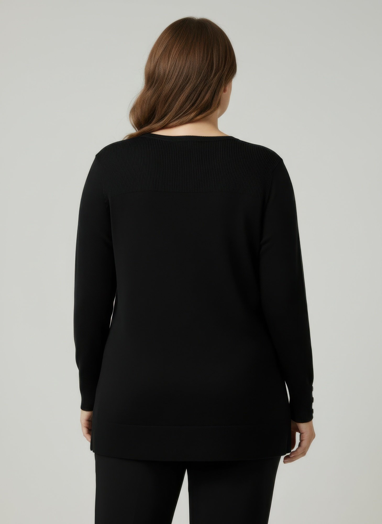 Mocha Button Cuff Ribbed Knit Tunic Top Mocha Button Cuff Ribbed Knit Tunic Top - Image 12