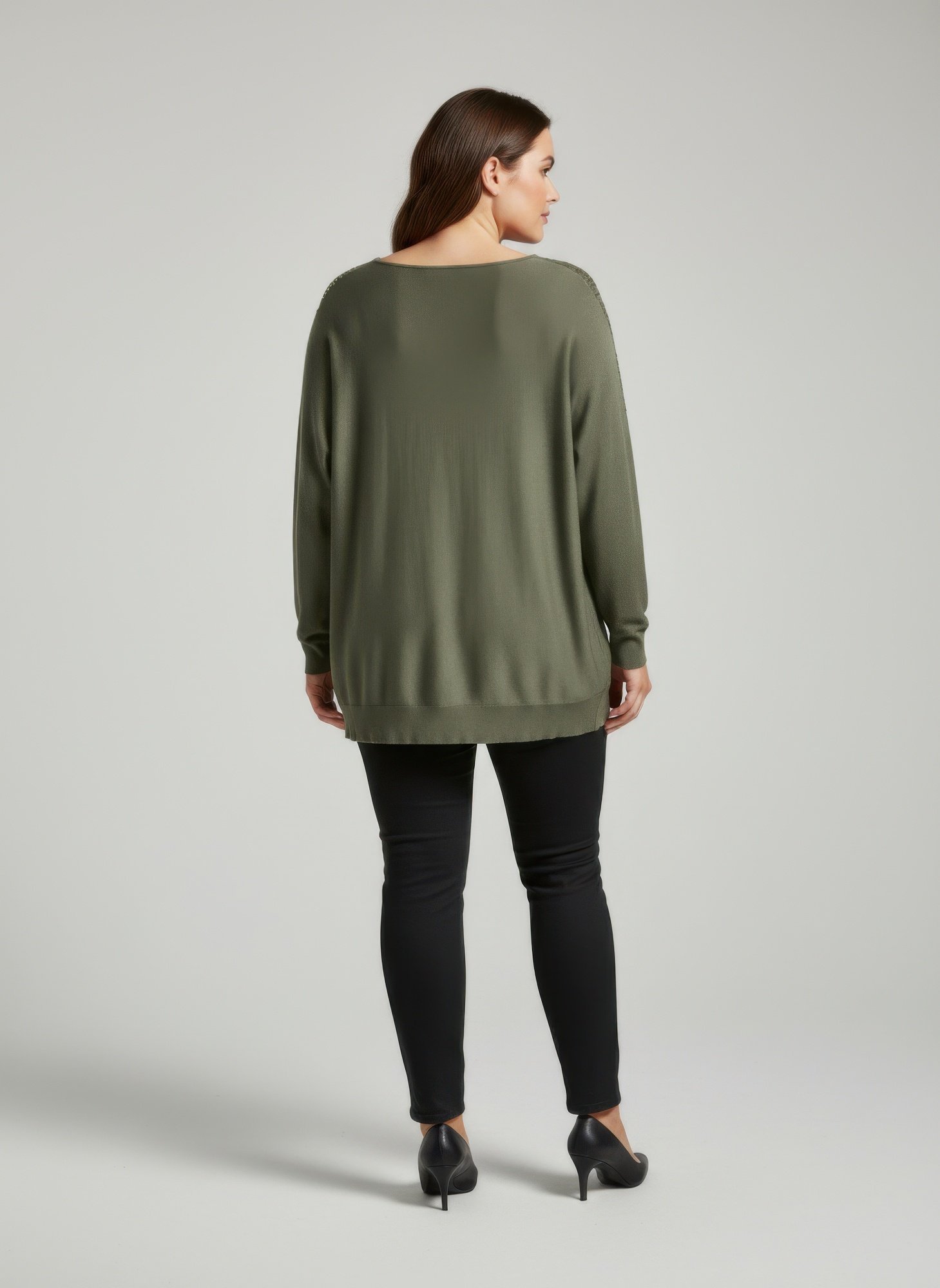Sequin Shoulder Knit Tunic Top Sequin Shoulder Knit Tunic Top - Image 3