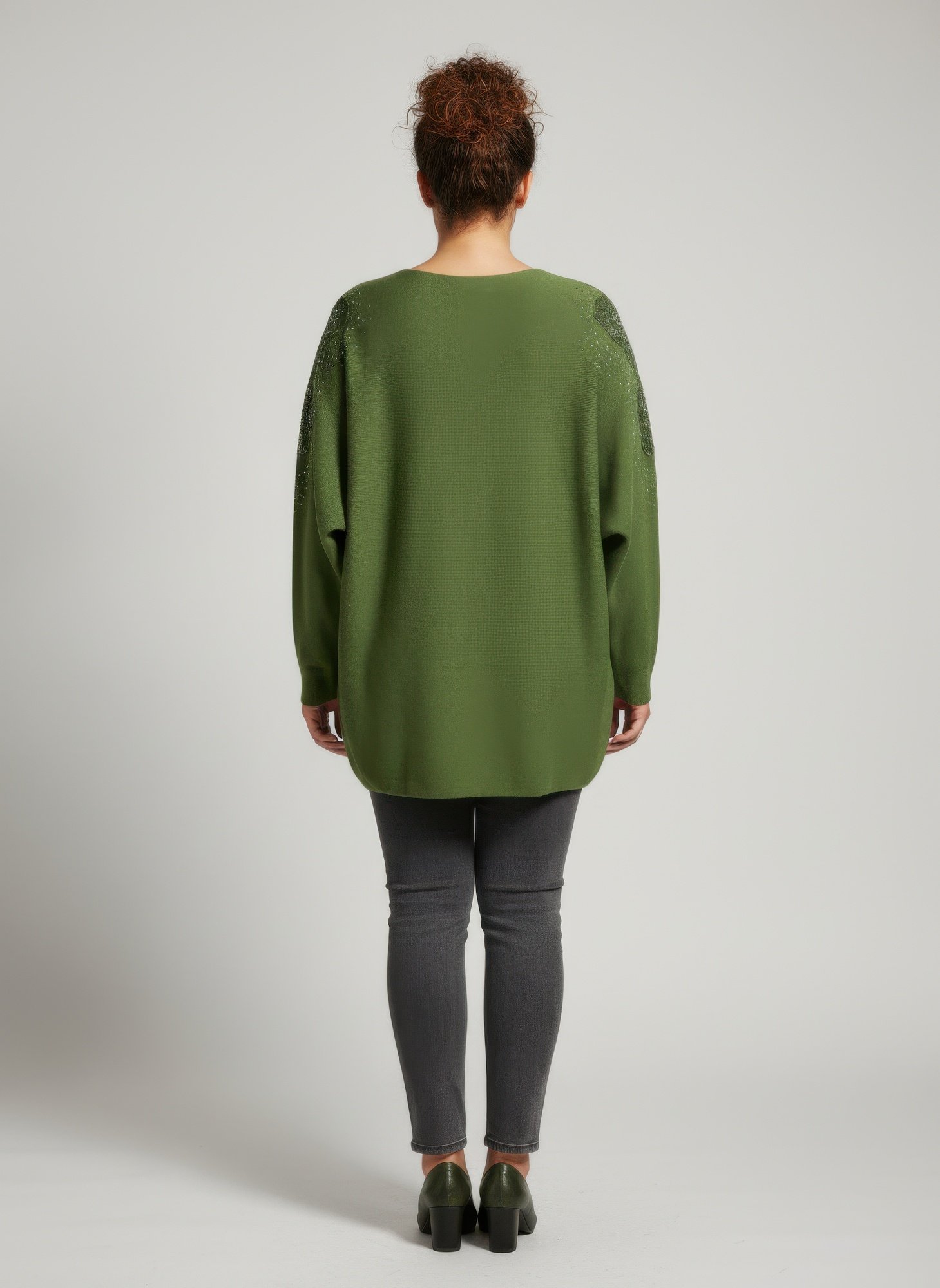 Scarlet Embellished Neckline Dolman Sleeve Tunic Top Scarlet Embellished Neckline Dolman Sleeve Tunic Top - Image 6