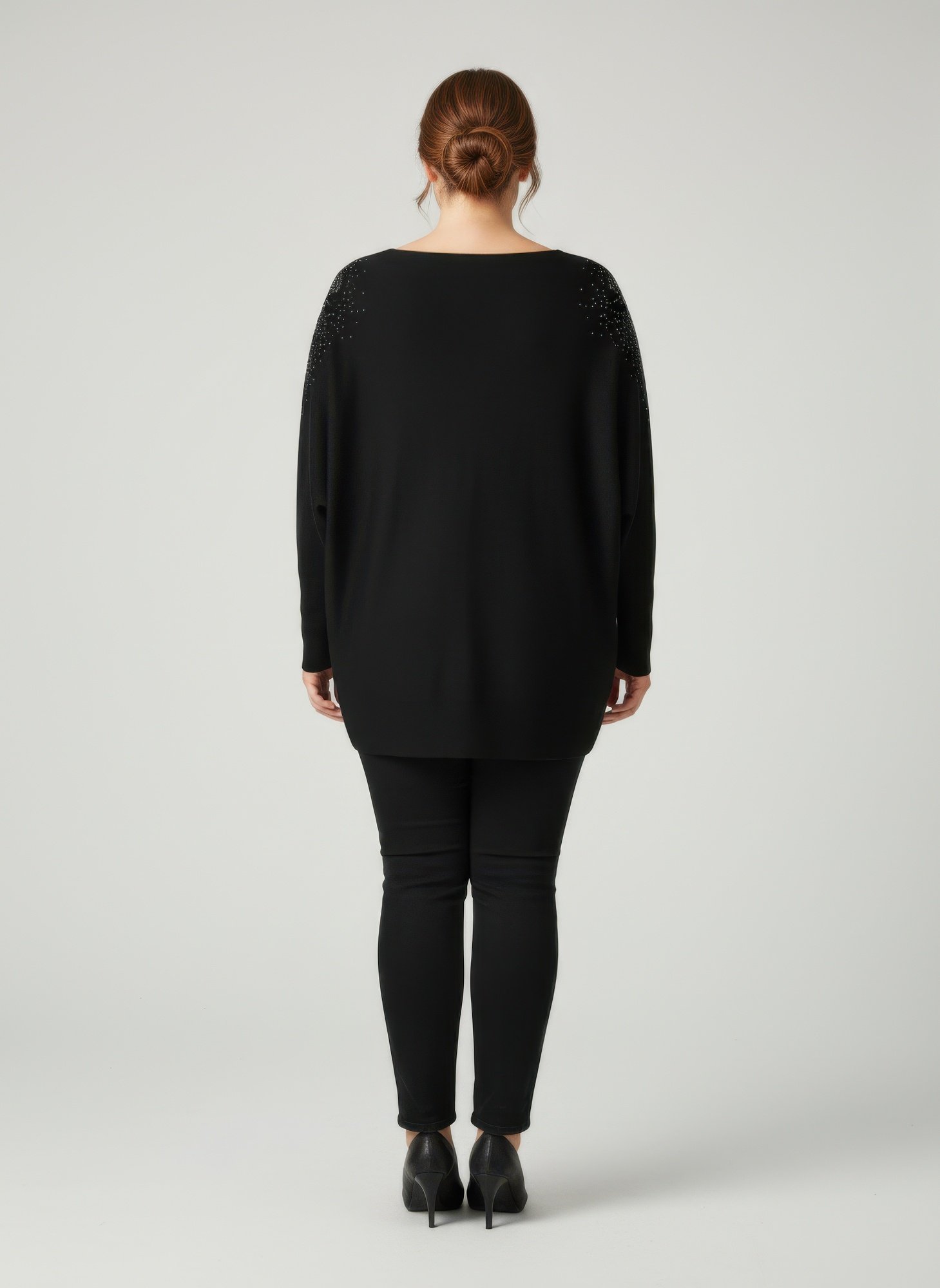 Scarlet Embellished Neckline Dolman Sleeve Tunic Top Scarlet Embellished Neckline Dolman Sleeve Tunic Top - Image 3