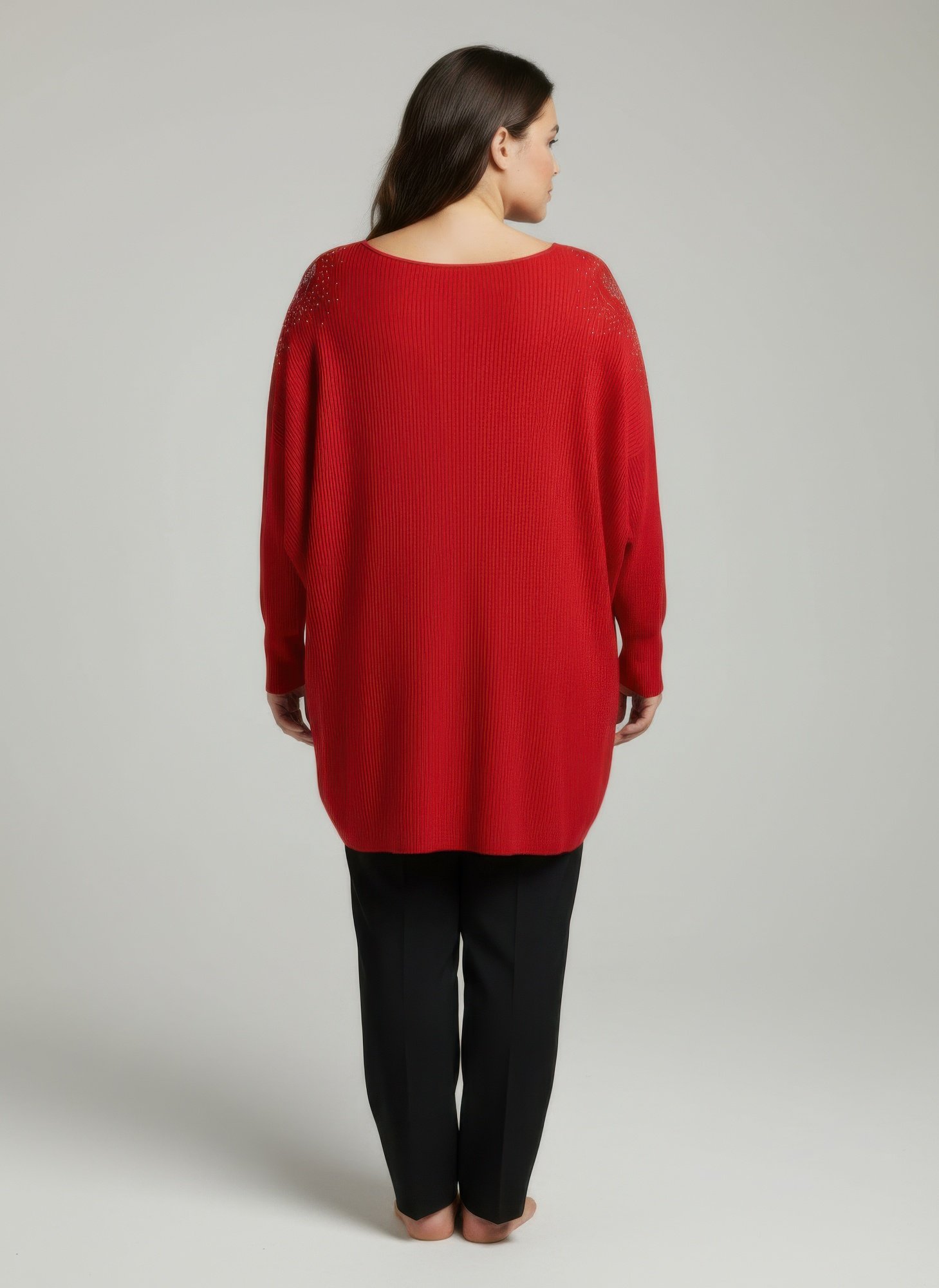 Scarlet Embellished Neckline Dolman Sleeve Tunic Top Scarlet Embellished Neckline Dolman Sleeve Tunic Top - Image 9