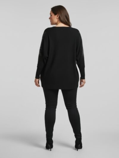 Midnight Sparkle Embellished Knit Tunic Top Midnight Sparkle Embellished Knit Tunic Top