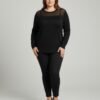 Burgundy Shimmer Detail Knit Tunic Top