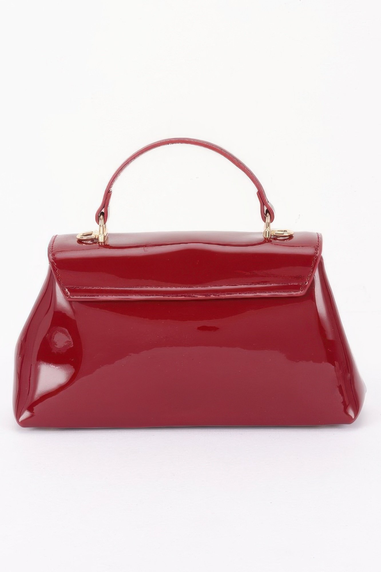 Patent Faux Leather Top Handle Bag Patent Faux Leather Top Handle Bag