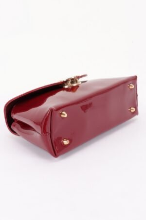 Patent Faux Leather Top Handle Bag Patent Faux Leather Top Handle Bag