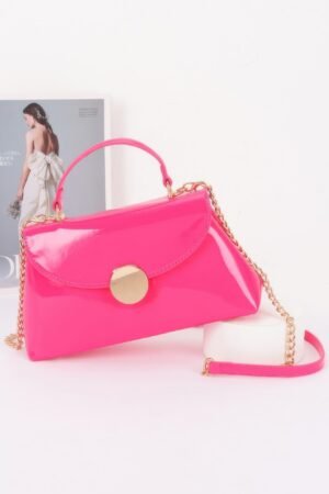Patent Faux Leather Top Handle Bag Patent Faux Leather Top Handle Bag