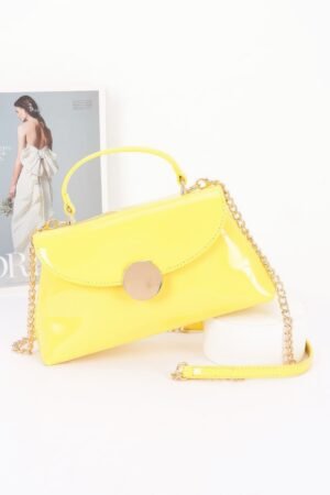 Patent Faux Leather Top Handle Bag Patent Faux Leather Top Handle Bag