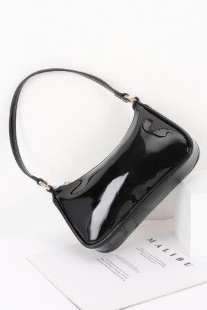 Patent Vegan Leather Chain Shoulder Bag Patent Vegan Leather Chain Shoulder Bag
