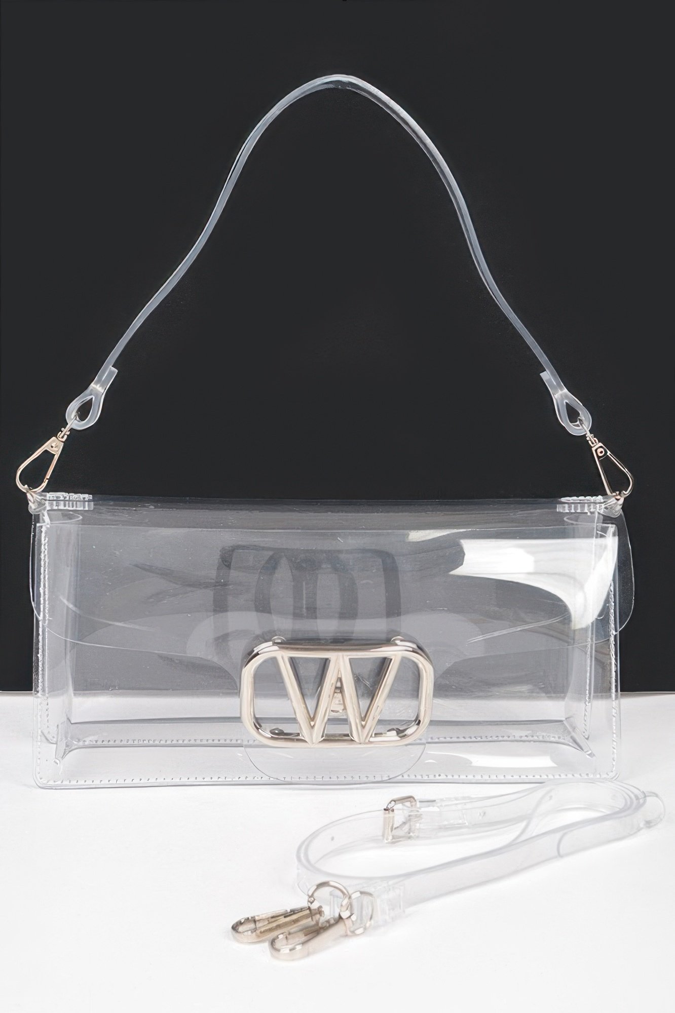 Transparent W Buckle Crossbody Bag Transparent W Buckle Crossbody Bag