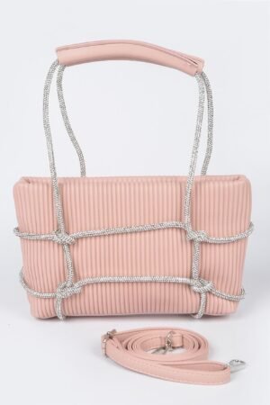 Rhinestone Strap Zip Clutch Bag Rhinestone Strap Zip Clutch Bag