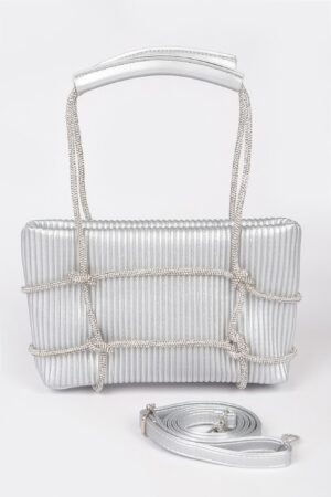 Rhinestone Strap Zip Clutch Bag Rhinestone Strap Zip Clutch Bag