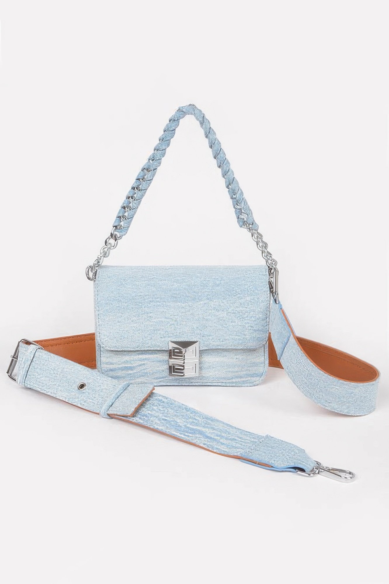 Denim Chain Flap Shoulder Bag Denim Chain Flap Shoulder Bag