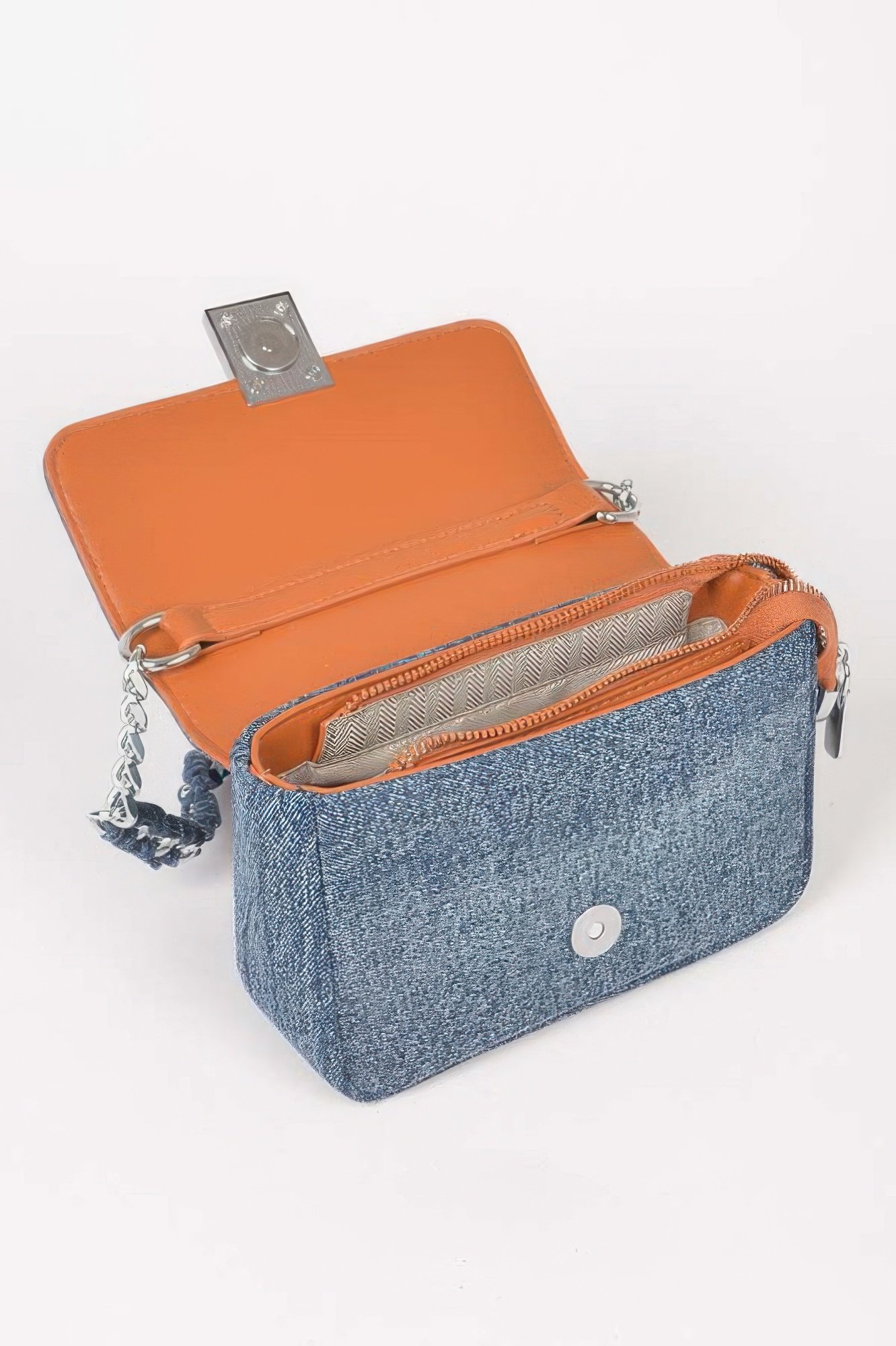 Denim Chain Flap Shoulder Bag Denim Chain Flap Shoulder Bag