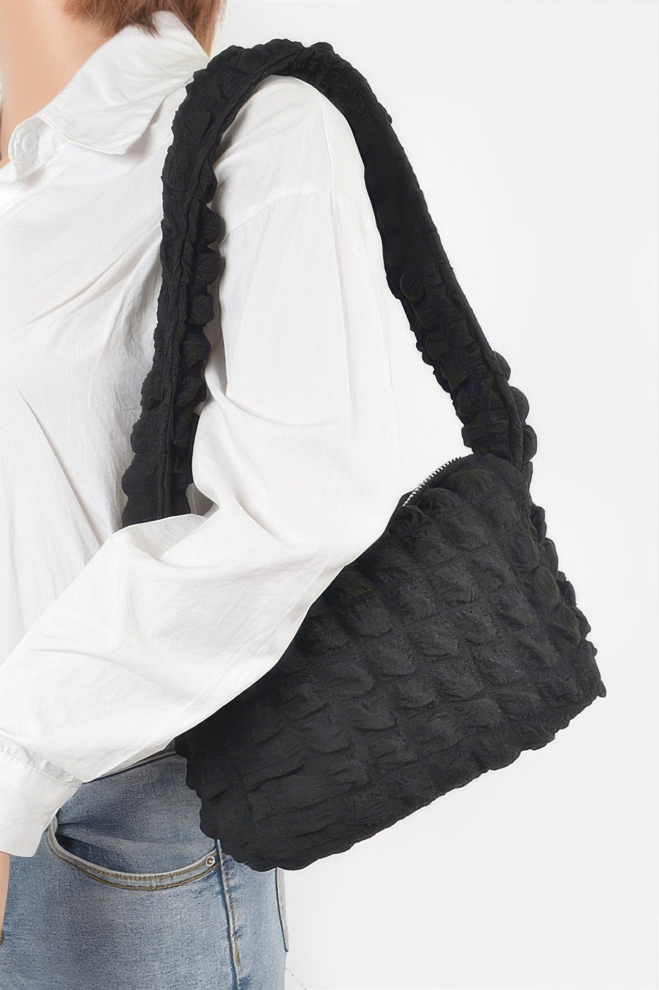 Embossed Cotton Shoulder Bag Embossed Cotton Shoulder Bag