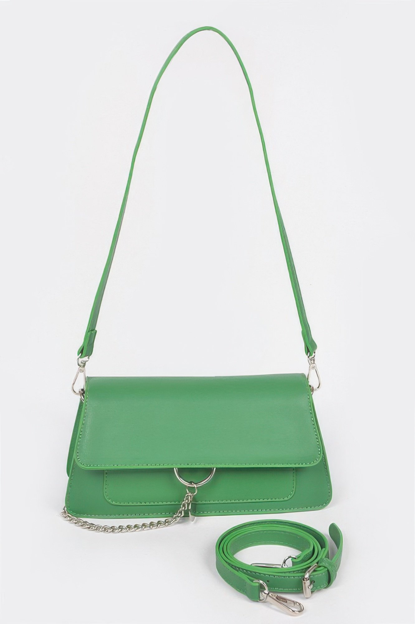Faux Leather Chain Front Crossbody Bag Faux Leather Chain Front Crossbody Bag