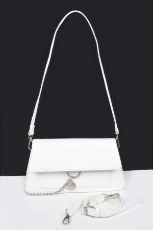 Faux Leather Chain Front Crossbody Bag Faux Leather Chain Front Crossbody Bag