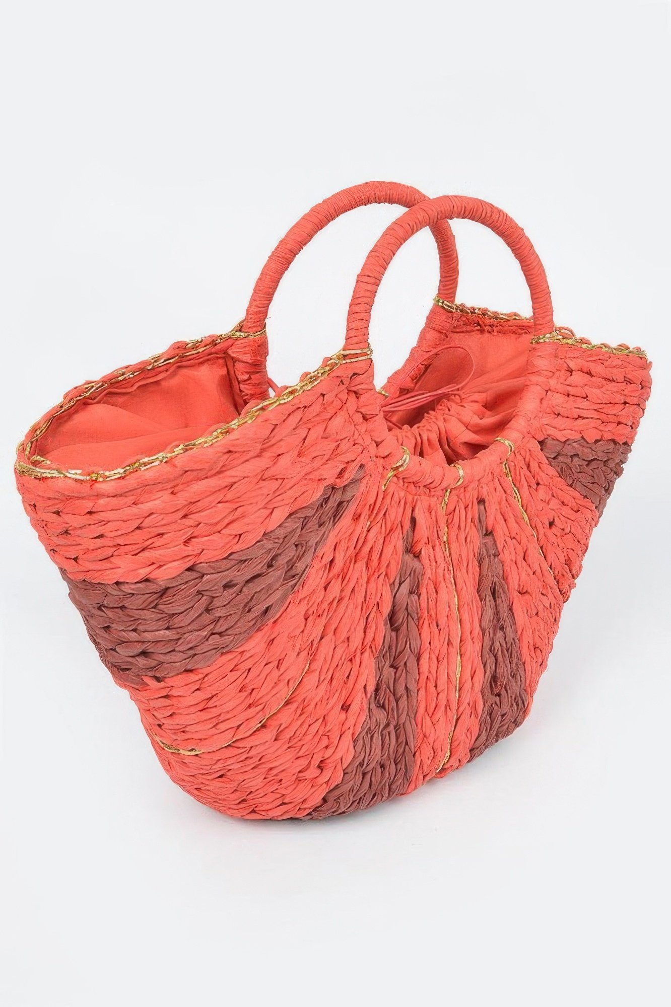 Two Tone Straw Tote Bag Two Tone Straw Tote Bag