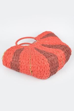 Two Tone Straw Tote Bag Two Tone Straw Tote Bag