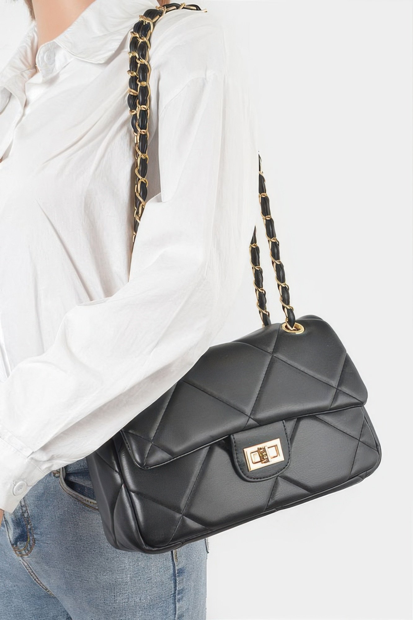 Wide Quilted Shoulder Bag Wide Quilted Shoulder Bag