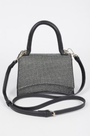 Rhinestone top handle evening bag