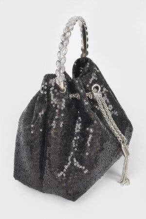 Sequins Bucket Bag W/stone Handle Sequins Bucket Bag W/stone Handle
