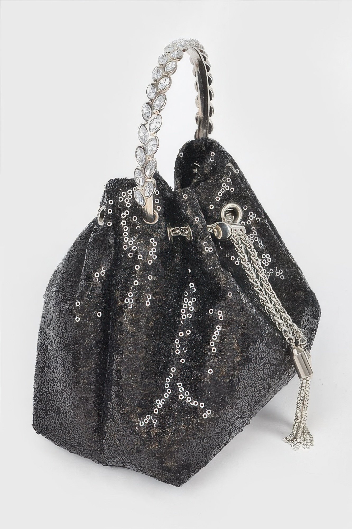 Sequins Bucket Bag W/stone Handle Sequins Bucket Bag W/stone Handle