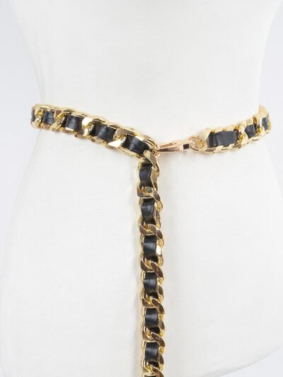 Faux Leather Oversized Chain Belt Faux Leather Oversized Chain Belt