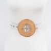 Oversize Weaved Bamboo Buckle Clear Belt