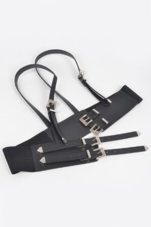 Multi Buckle Plus Size Harness Belt