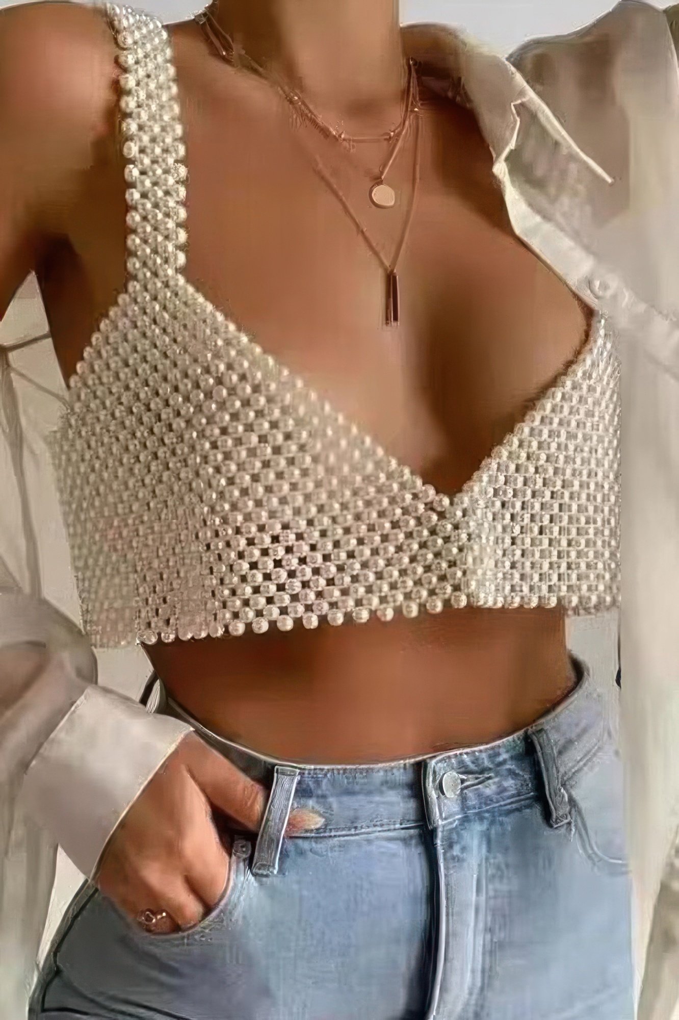 Faux Pearl Bralette Faux Pearl Bralette - Image 4