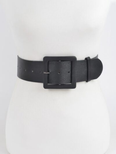 Faux Leather Wide Waist Belt