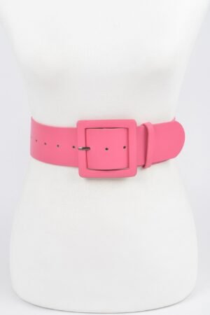 Faux Leather Wide Waist Belt