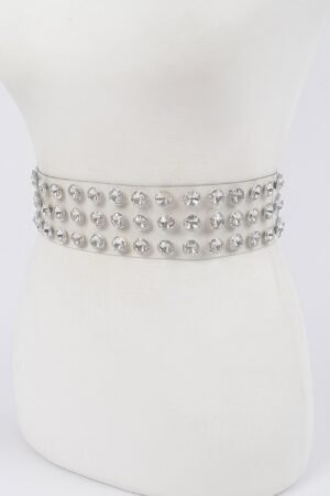 Multi Large Stone Clear Waist Belt Multi Large Stone Clear Waist Belt