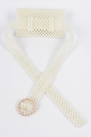 Handmade Faux Pearl Belt Bag