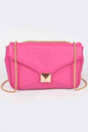 Faux Leather Flap Crossbody Bag