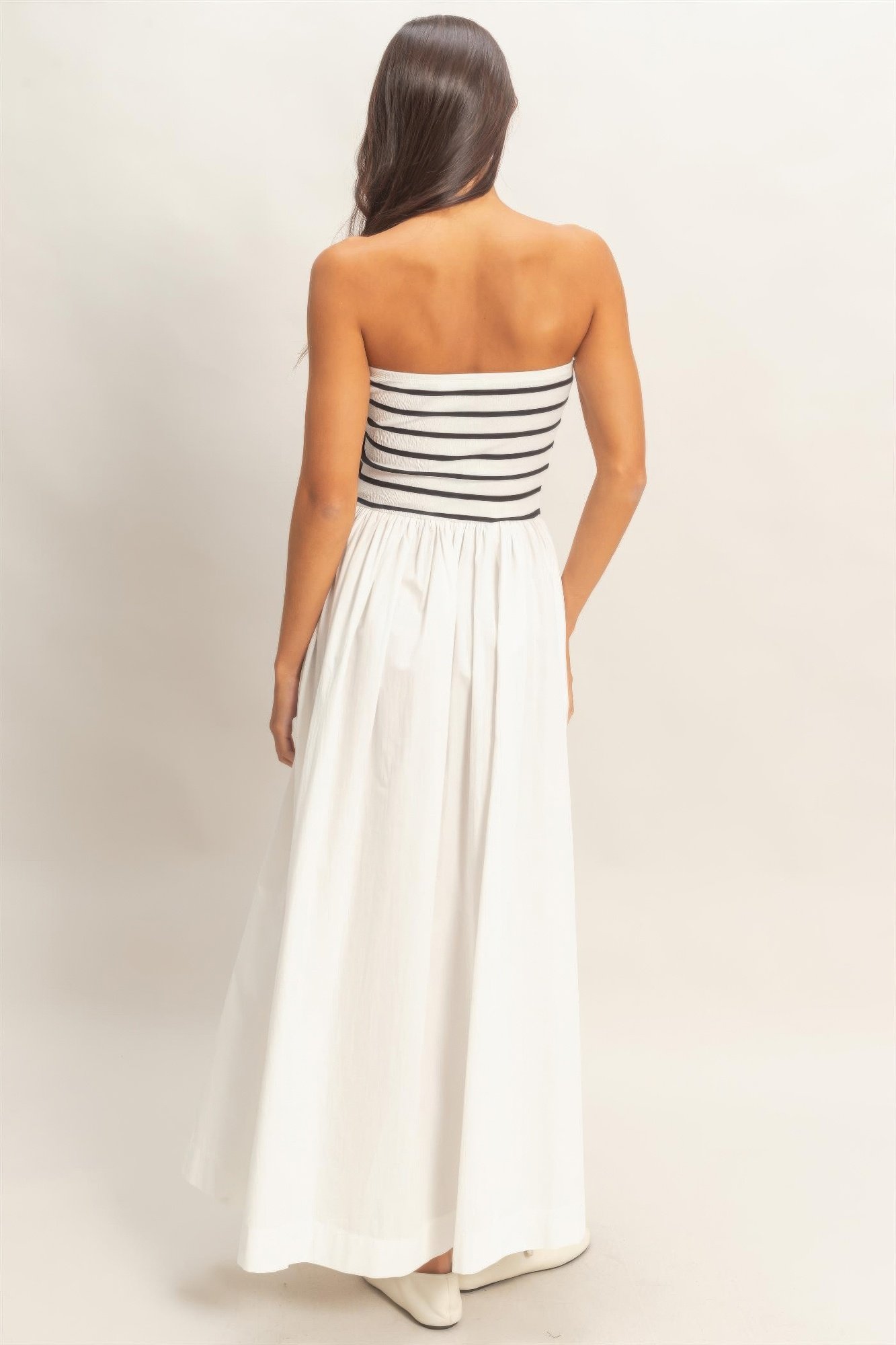 Striped Strapless Flowy Midi Dress Striped Strapless Flowy Midi Dress - Image 24