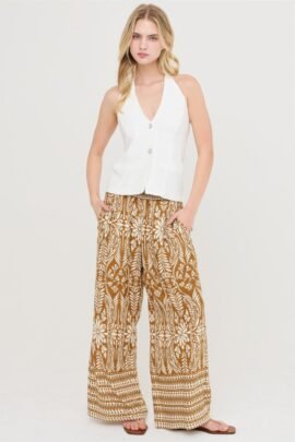Smocked Waist Floral Pants Smocked Waist Floral Pants - Image 9