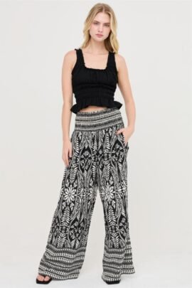 Smocked Waist Floral Pants Smocked Waist Floral Pants - Image 14