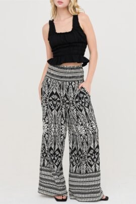 Smocked Waist Floral Pants Smocked Waist Floral Pants - Image 15